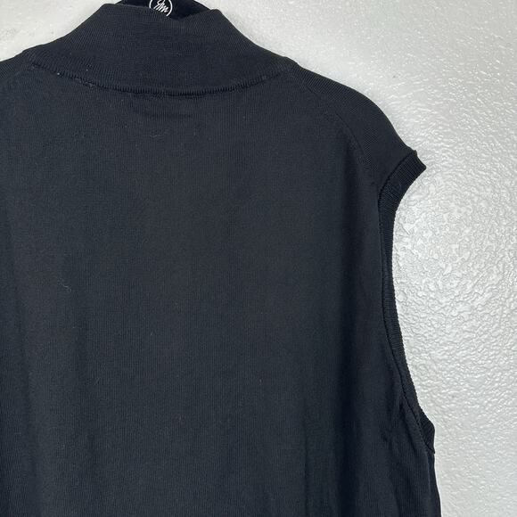 Williams Kent Sweater Mens XL Italian Merino Wool Black 1/4 Zip Vest Golf Preppy - Picture 7 of 11